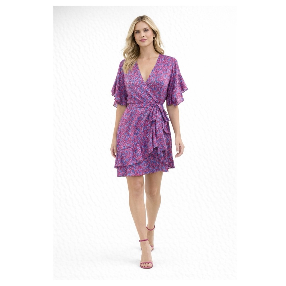 NEW Anthropologie Sabina Musayev Liri faux wrap floral ruffle dress Size S